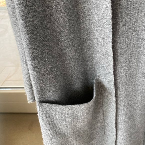 Floor Length Grey Knitted Cardigan - Picture 3 of 5